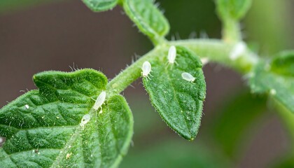 Close-up of tomato plant with pests