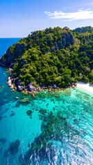 Coastal paradise, vibrant turquoise water