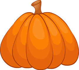 Cute cartoon style pumpkin vector illustration. Perfect for Halloween, autumn, harvest, children’s design, stickers, icons, posters, and educational materials.
