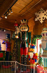Giant nutcracker soldier Christmas decoration indoors