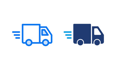 Delivery truck icon vector illustration. Delivery truck sign and symbol. Shipping fast delivery icon