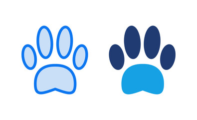 Paw icon vector illustration. paw print sign and symbol. dog or cat paw