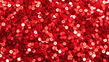 Close-up of red sequins