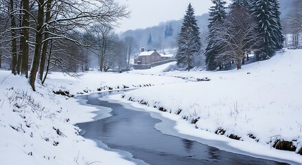 Snowy River Landscape in Winter.