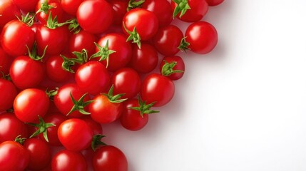 Fresh Cherry Tomatoes Arranged in a Natural Pile on a Clean White Surface