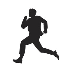Running Man Silhouette Simple Vector Illustration