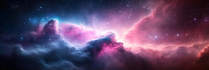 Obraz premium Colorful nebula and shining stars illuminating the universe