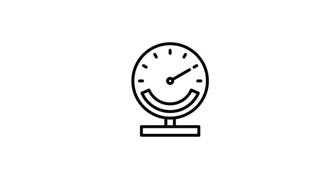 Performance animated line vector icons with gauge progress satisfaction dashboard and business metrics symbol illustration