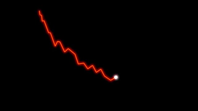 3D Red Graph Going Down Animation | Alpha Loop