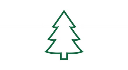 Simple green outline christmas tree illustration