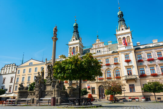 Historical town hall at Pernstynske namesti in Pardubice, Czech