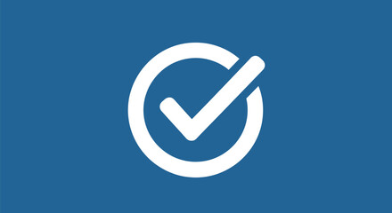 White Check Mark in Circle: Simple Approval Icon.