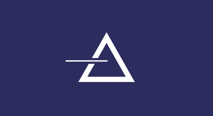 Modern Minimalist Letter A Triangle Logo Design.