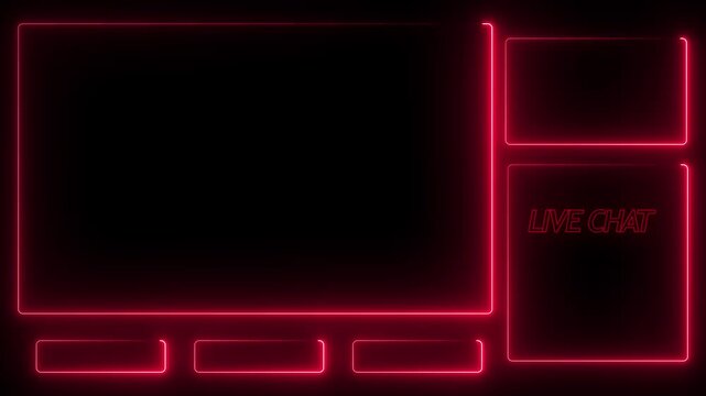 Intermission Stream Overlay Animated, Neon Sign looping facecam and chat for live streaming.Live chat Intermission Stream Overlay Animation Live streaming Frame 4k