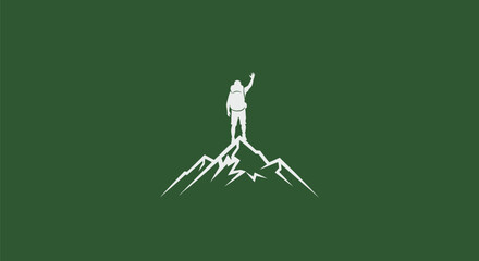 Triumphant Climber on Mountain Peak: A Symbol of Achievement.
