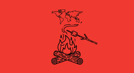 Campfire World: Marshmallow Roast Adventure Illustration.