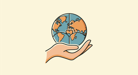 Hand Holding Planet Earth Globe for Conservation.