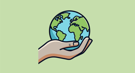 Protecting Our Planet: Earth Held in a Hand.