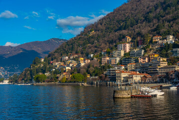 Summer residences alongside lake Como in Italy