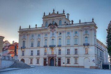 Obraz premium Sunset view of the Archbishop Palace in Prague, Czech republic