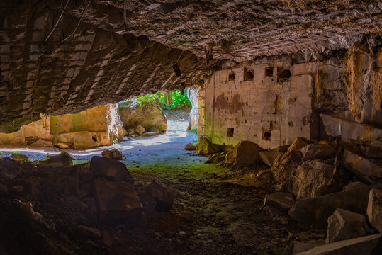 Ruins of wolf??s lair bunkers used by Adolf Hitler during th