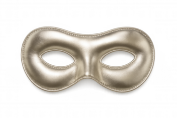 Gold carnival mask isolated on transparent background, perfect for mardi gras, masquerade balls, or any costume party