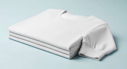 White folded t-shirt mockup on clean background