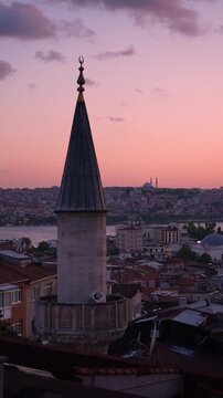 mosque and city view from rooftop istanbul turkye