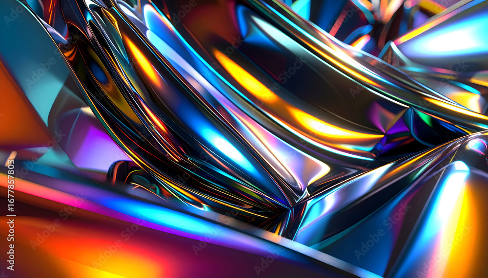 Poster abstract chrome gradients background futuristic texture high energy and dynamic