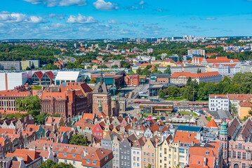 Obraz premium Panorama of Gdansk with Katownia building, Poland