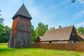 Obraz premium Historical houses in Ethnographic Museum in Zielona Gora, Poland