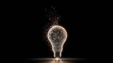 A lightbulb of data symbolizing the agentic AI agent using AGI superintelligence for ASI autonomy during the singularity