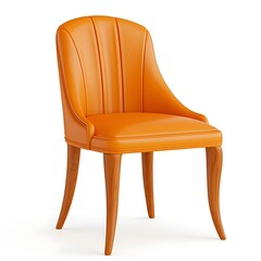Stylish orange chair with a modern design, perfect for adding a pop of color to any interior space.