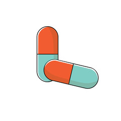 Illustration of Pill and Capsule Set