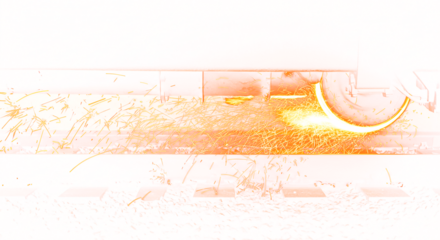 Intense Sparks from Metal Cutting Process.