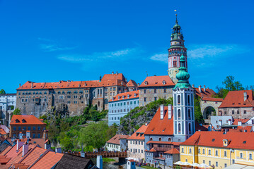 Obraz premium Panorama view of Cesky Krumlov in Czech republic