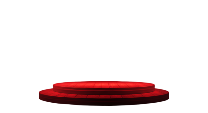 A spotlight awaits a performer the stage is set in ruby waiting for the drama to unfold in stark