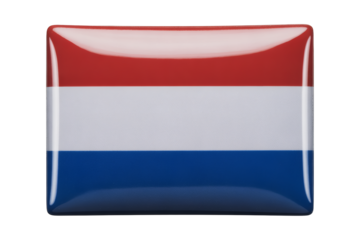 Shiny Dutch flag emblem badge, perfect for travel, national pride, and global business branding needs
