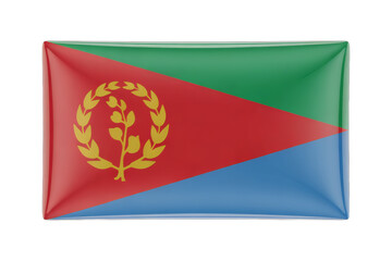 Eritrea's national flag emblem badge in a glossy, modern design, representing pride and unity, perfect for travel or culture content.