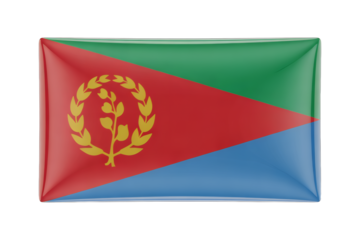 Eritrea's national flag emblem badge in a glossy, modern design, representing pride and unity, perfect for travel or culture content.