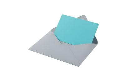 An invitation of blue hope peeks from an open envelope of white a message of serenity set against