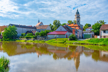 Obraz premium Dolni Kounice behind Jihlava river in Czech republic