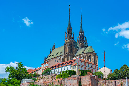 Saint Peter and Paul cathedral and skyline of Brno, Czech republ