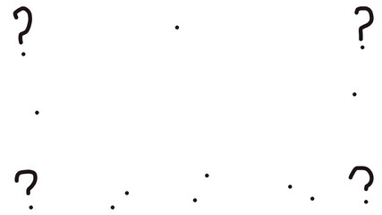 Animation on the topic of scientific and educational content with questions on the corners and flashing dots on the screen.