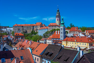Obraz premium Panorama view of Cesky Krumlov in Czech republic