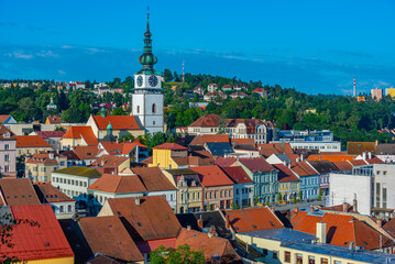 Obraz premium Panorama of old town of Trebic in Czech republic