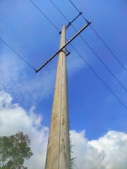 Utility Pole with Power Lines on a Clear Day