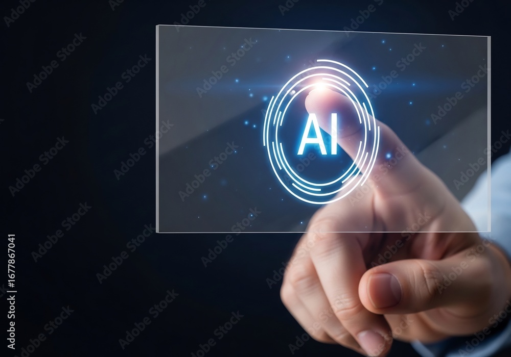 Poster demonstration of ai concepts in a modern workspace environment
