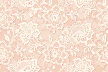 Elegant floral pattern background, seamless and delicate design for wedding invitations, textile prints, and wallpapers