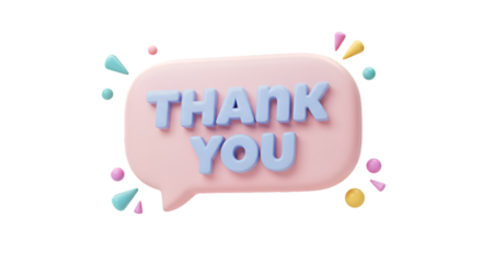 A sincere Thank You bubble message expressing gratitude and appreciation on a clean black digital